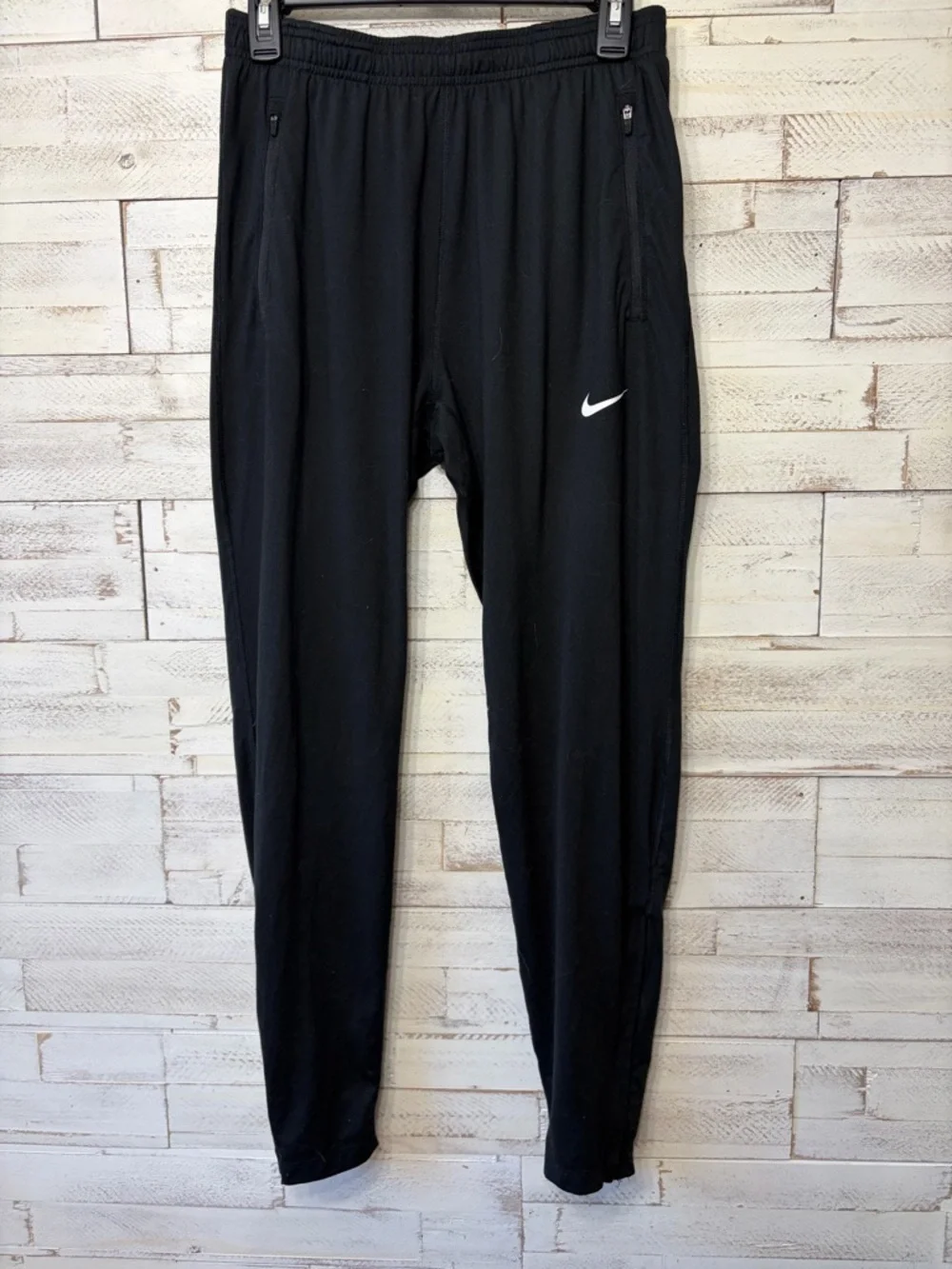 Nike Black Athletic Track Pants with Swoosh dri fit size small mens